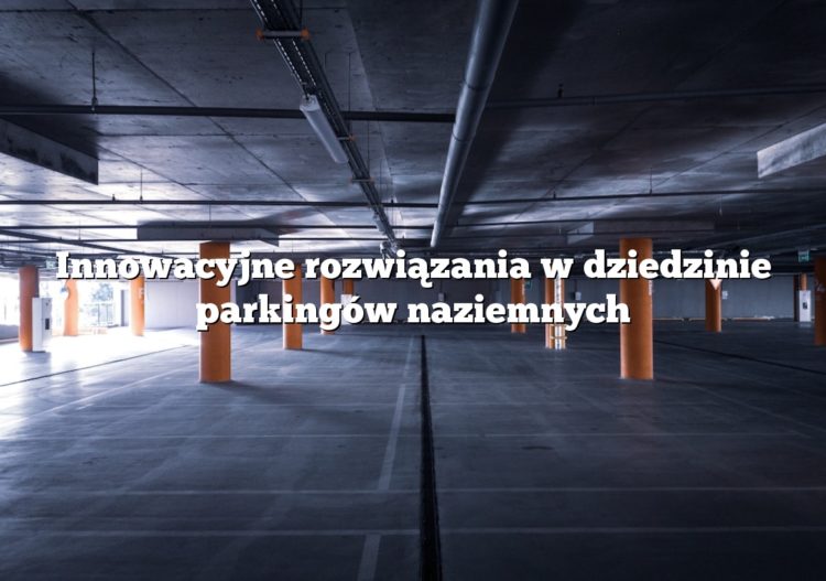 Innowacyjne rozwiązania w dziedzinie parkingów naziemnych