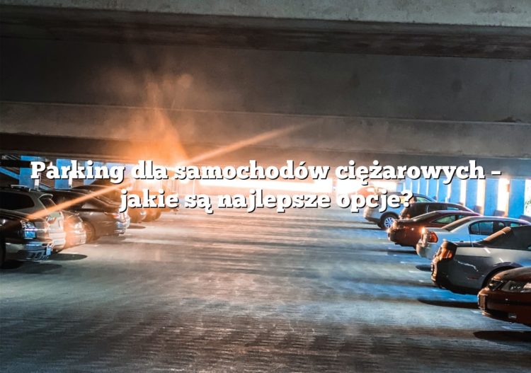 Parking dla samochodów ciężarowych – jakie są najlepsze opcje?