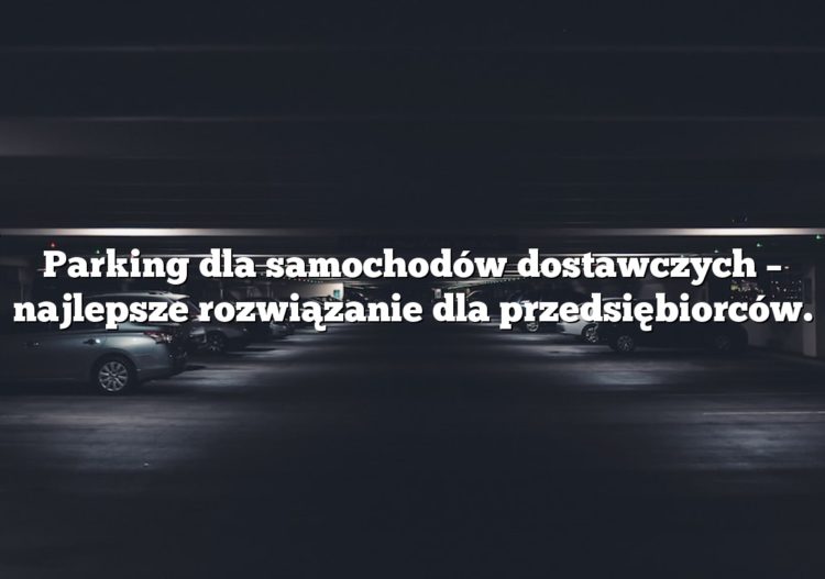 Parking dla samochodów dostawczych – najlepsze rozwiązanie dla przedsiębiorców.