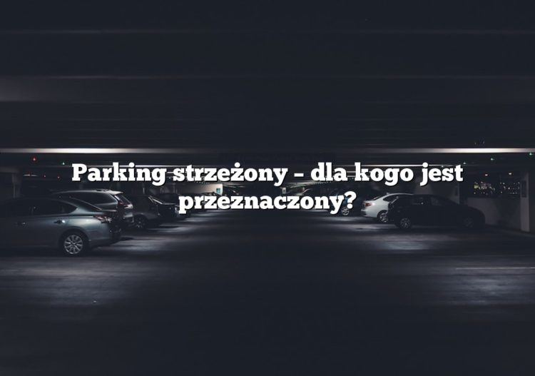 Parking strzeżony – dla kogo jest przeznaczony?