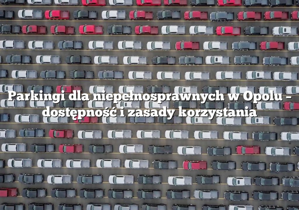 Parkingi dla niepełnosprawnych w Opolu – dostępność i zasady korzystania
