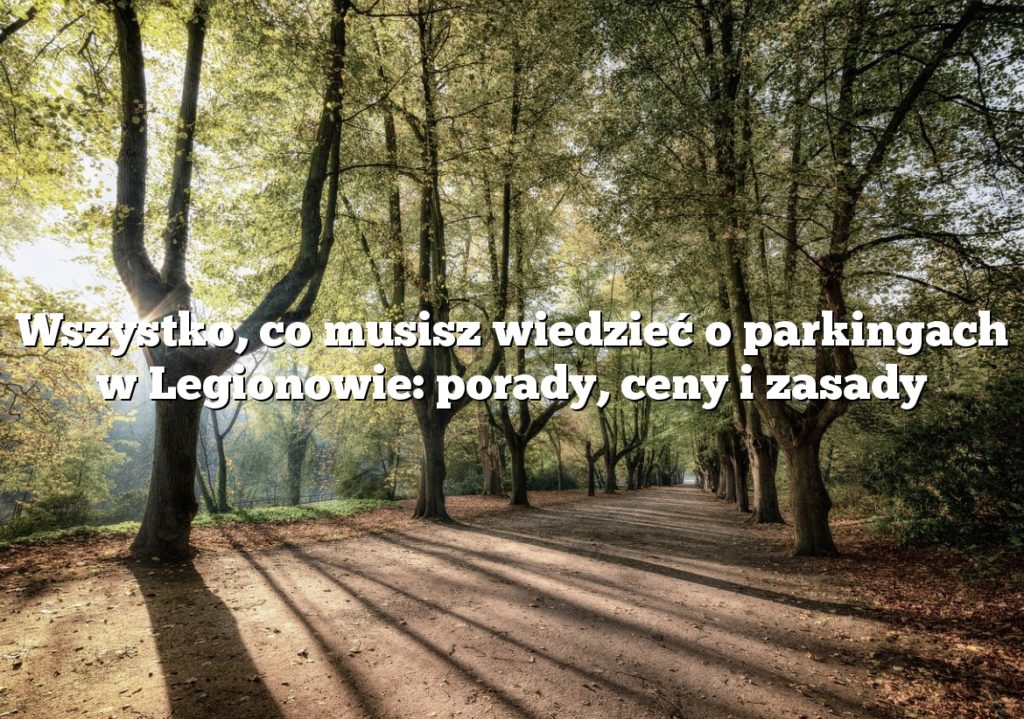 Wszystko, co musisz wiedzieć o parkingach w Legionowie: porady, ceny i zasady