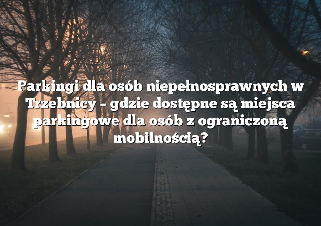 Parkingi dla osób niepełnosprawnych w Trzebnicy – gdzie dostępne są miejsca parkingowe dla osób z ograniczoną mobilnością?