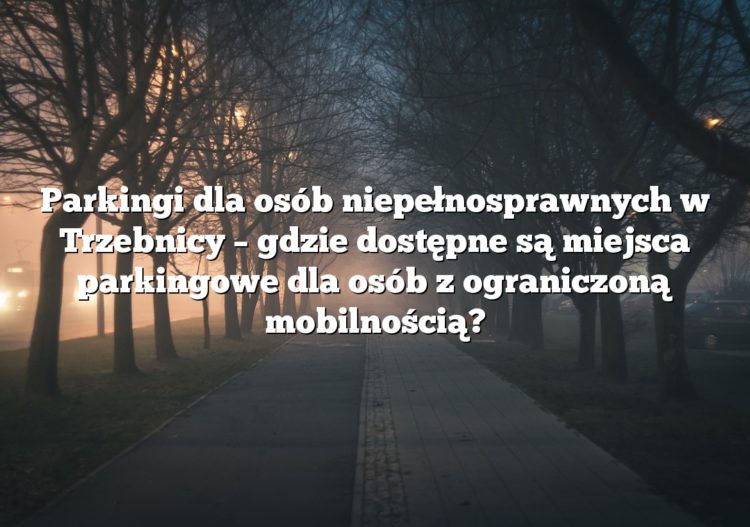 Parkingi dla osób niepełnosprawnych w Trzebnicy – gdzie dostępne są miejsca parkingowe dla osób z ograniczoną mobilnością?