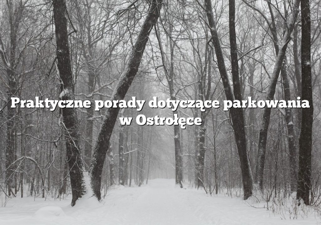 Praktyczne porady dotyczące parkowania w Ostrołęce