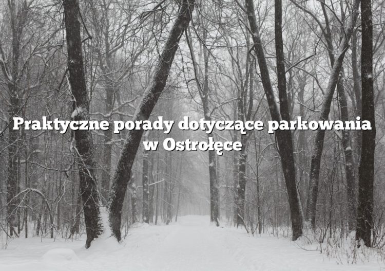 Praktyczne porady dotyczące parkowania w Ostrołęce